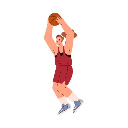 Jumping woman basketball player  Illustration