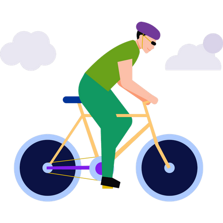 Junge bei einem Radrennen  Illustration