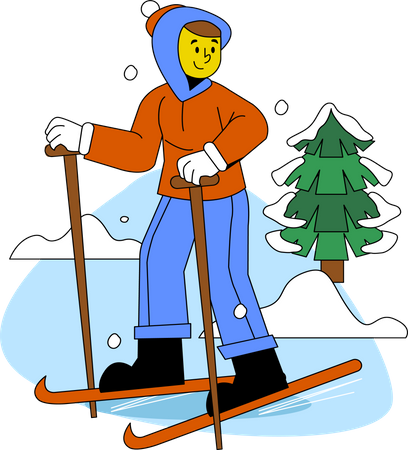 Junge beim Eislaufen  Illustration