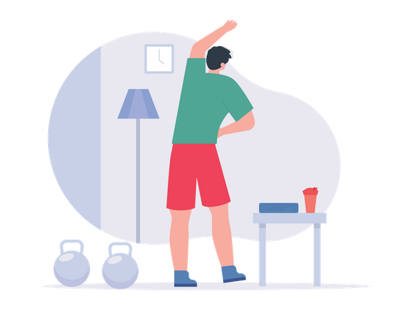 Junge beim Training  Illustration