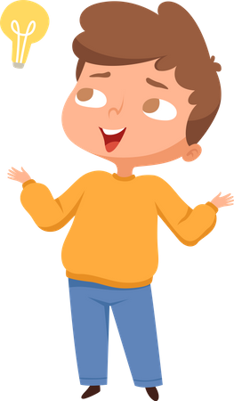 Junge bekommt Idee  Illustration
