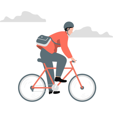 Junge benutzt Fahrrad als Fortbewegungsmittel  Illustration