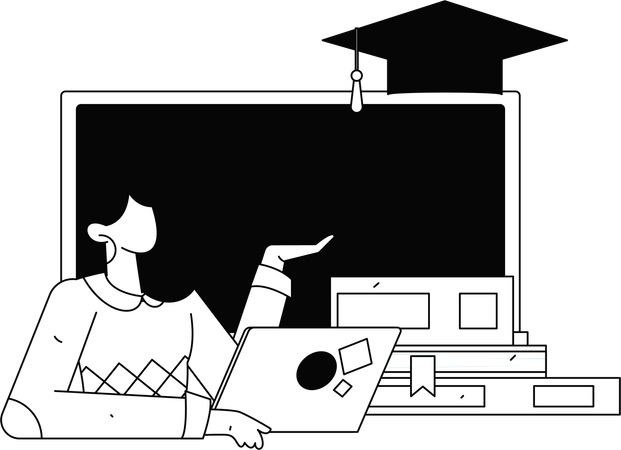 Junge beschäftigt sich mit dem Lesen eines Buches  Illustration