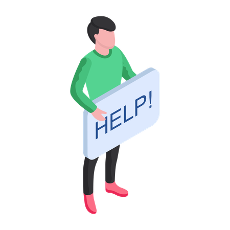 Junge bittet um Hilfe bei der medizinischen Behandlung  Illustration
