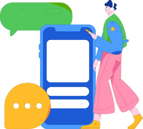 Junge im Online-Chat  Illustration