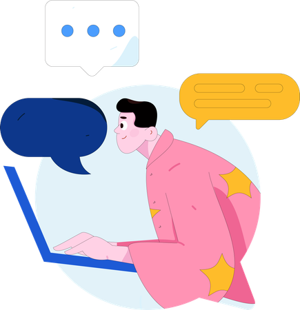 Junge im Online-Chat  Illustration