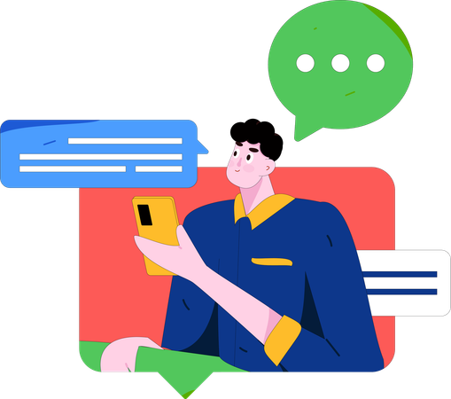 Junge im Online-Chat  Illustration