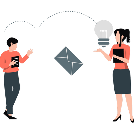 Junge Dame entwickelt neue Geschäftsidee  Illustration