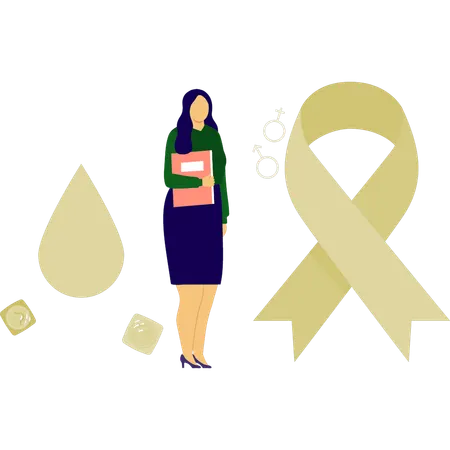 Junge Dame macht HIV-Test  Illustration