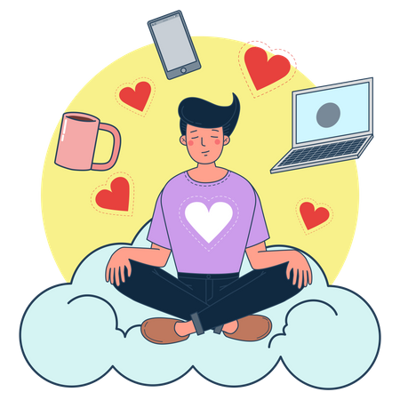 Junge, der Technik liebt  Illustration