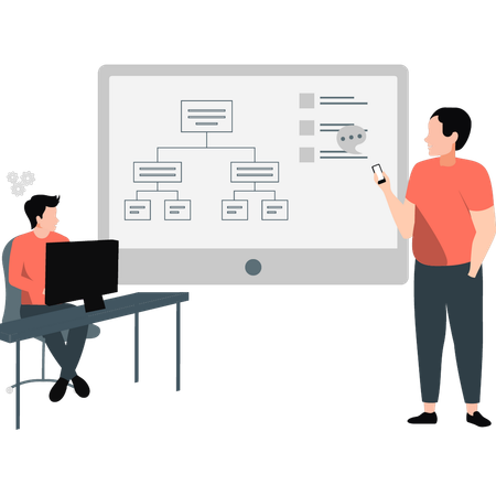 Junge diskutiert über Business-Networking  Illustration