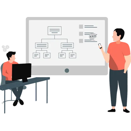 Junge diskutiert über Business-Networking  Illustration