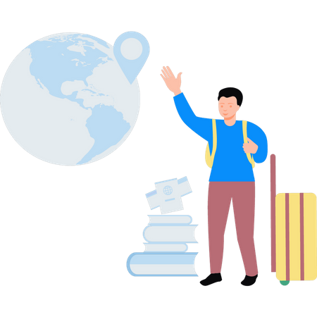 Junge engagiert sich für globales Lernen  Illustration