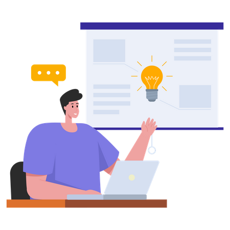 Junge erhält Bildung über Online-Plattform  Illustration