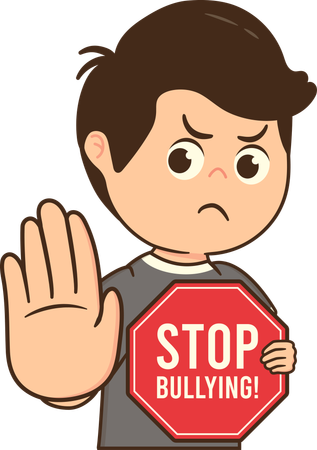 Junge erhebt seine Stimme gegen Mobbing  Illustration