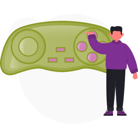 Junge erzählt von Spielgeräten  Illustration