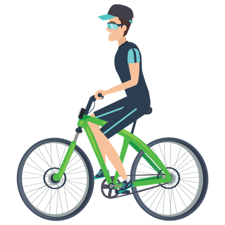 Junge reitet Fahrrad  Illustration