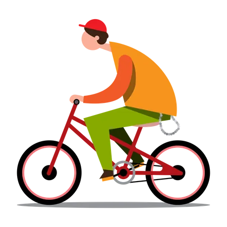 Junge reitet Fahrrad  Illustration