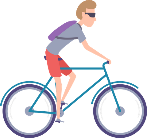 Junge reitet Fahrrad  Illustration