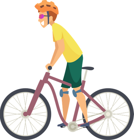 Junge reitet Fahrrad  Illustration