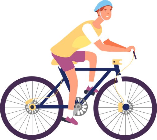 Junge reitet Fahrrad  Illustration