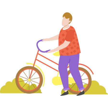 Junge fährt Fahrrad  Illustration