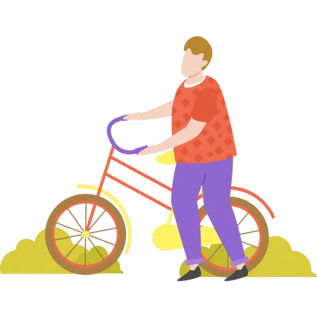 Junge fährt Fahrrad  Illustration