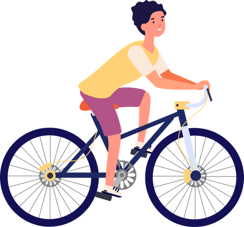 Junge reitet Fahrrad  Illustration