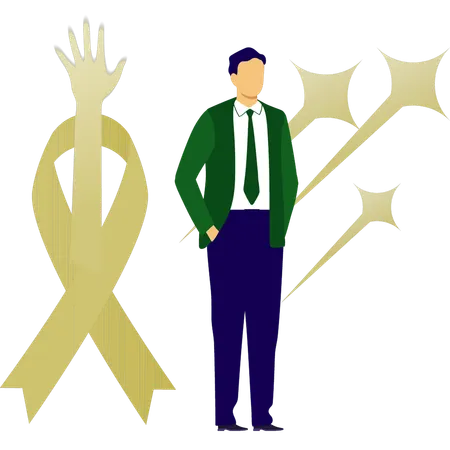 Junge feiert Aids-Tag  Illustration