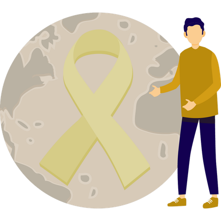 Junge feiert Welt-Aids-Tag  Illustration