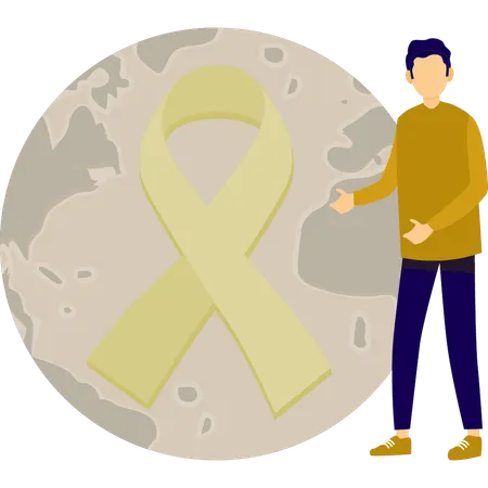 Junge feiert Welt-Aids-Tag  Illustration