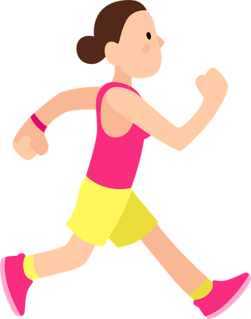 Junge Frau läuft Marathon  Illustration