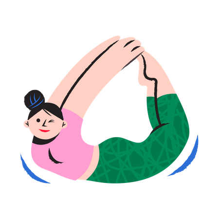 Junge Frau macht Stretching  Illustration