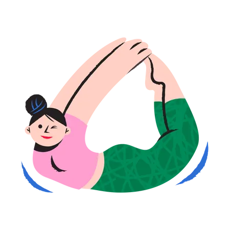 Junge Frau macht Stretching  Illustration