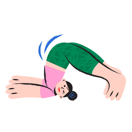 Junge Frau beim Yoga  Illustration