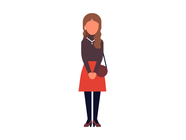 Junge Frau mit Handtasche  Illustration