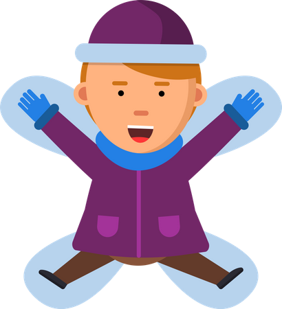 Junge genießt Schnee  Illustration