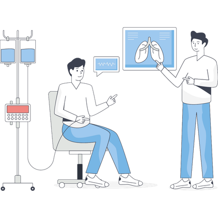 Junge gibt medizinische Behandlung  Illustration