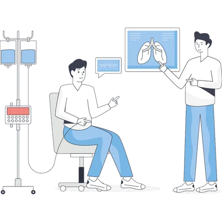 Junge gibt medizinische Behandlung  Illustration