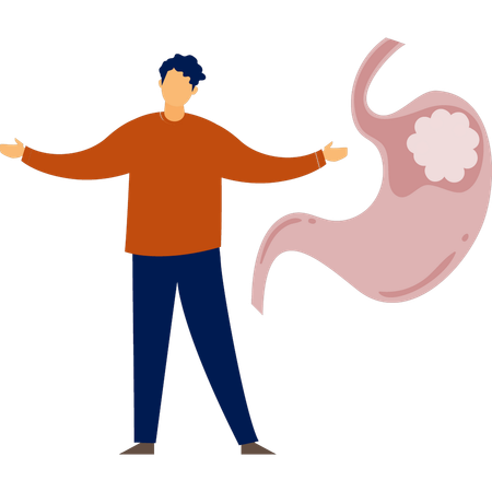Junge glücklich mit gesundem Magen  Illustration