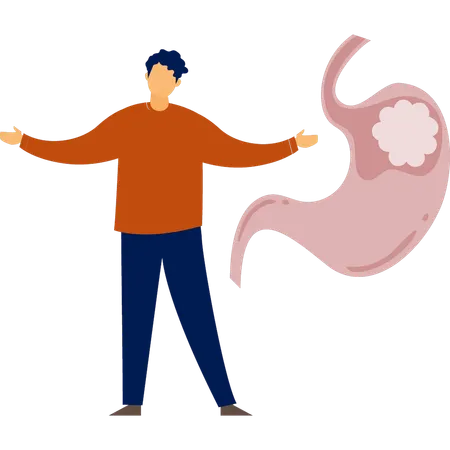 Junge glücklich mit gesundem Magen  Illustration