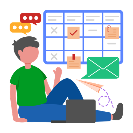 Junge: Flexiblen Zeitplan einhalten  Illustration