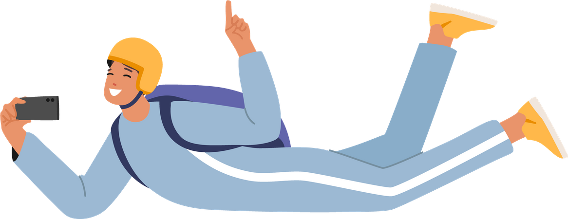 Junge hat Spaß beim Fallschirmspringen  Illustration