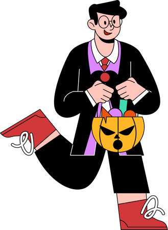 Junge im Halloweenkostüm  Illustration