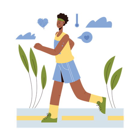 Junge joggt für die Gesundheit des Körpers  Illustration
