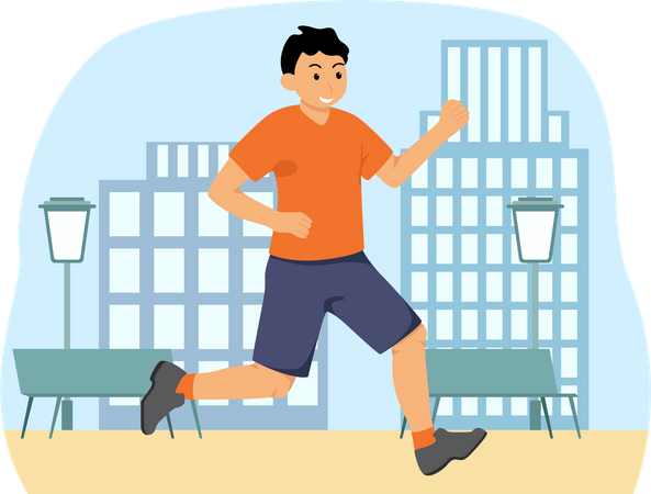 Junge joggt  Illustration