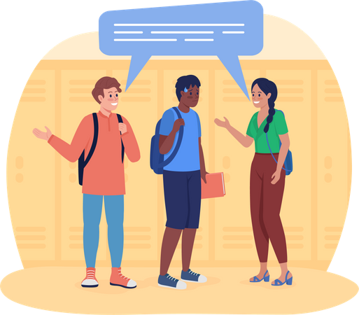 Junge leidet unter Mobbing in der Schule  Illustration