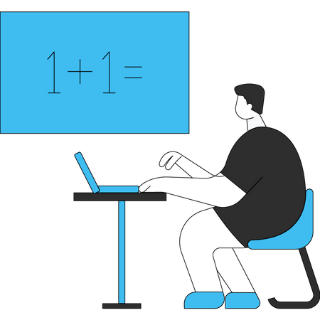 Junge studiert Mathematik  Illustration