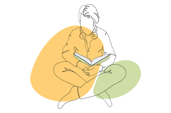 Junge liest Buch  Illustration