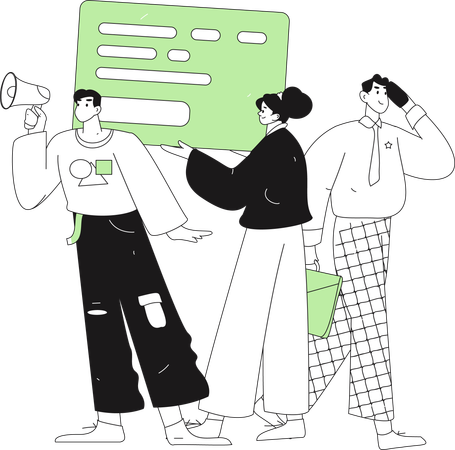 Junge macht eine Remote-Präsentation  Illustration